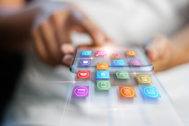 Photo of a woman using a mobile application