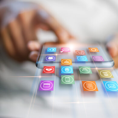 Photo of a woman using a mobile application