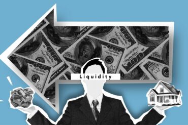 Photo of an arrow pointing leftwards towards money, depicting wealth management - selling real estate to increase liquidity