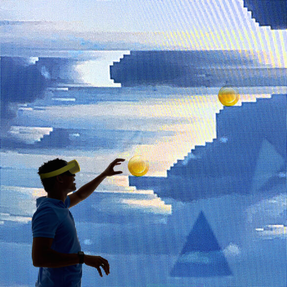 Futuristic image of blockchain dags in the metaverse