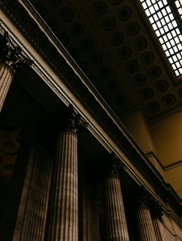 A majestic pillar inside a building