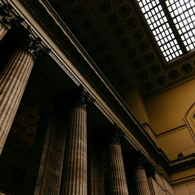 A majestic pillar inside a building