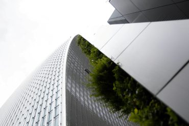 A symbol of modern business adapting to climate goals and sustainability.