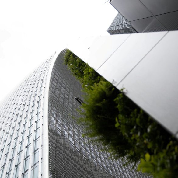 A symbol of modern business adapting to climate goals and sustainability.